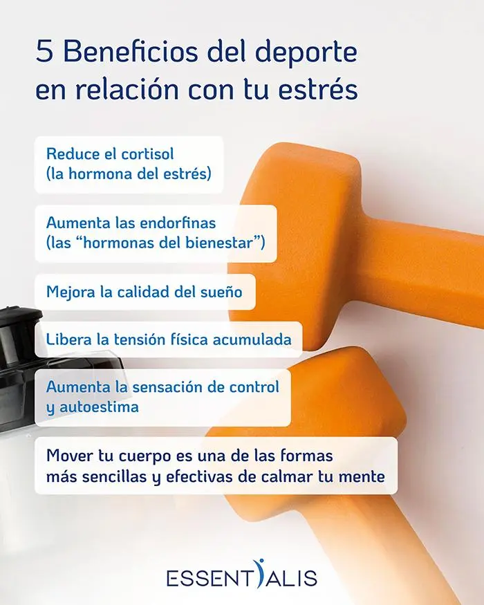 Estos son cinco beneficios que el deporte ofrece para mejorar el estrés. 