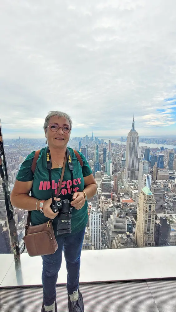 Sabine Veithen im Urlaub in New York.